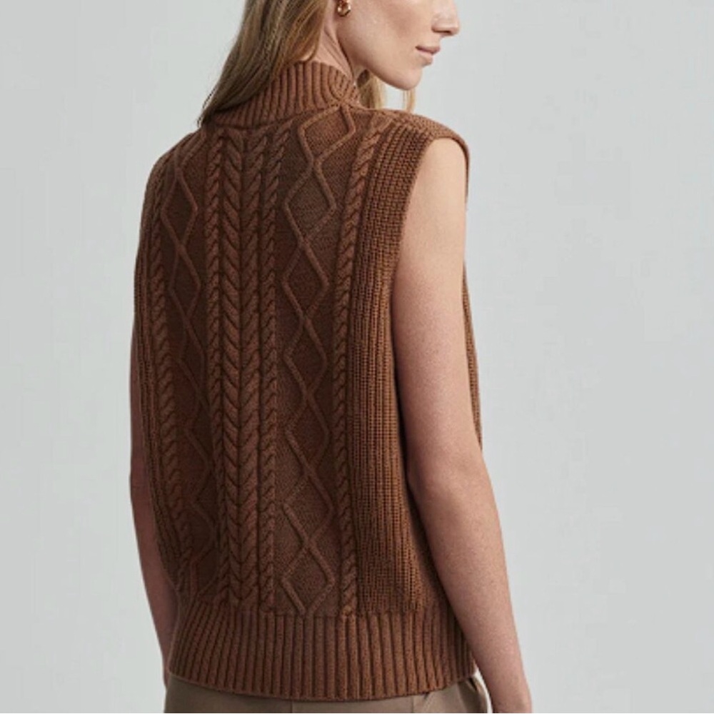 Varley Joilette Roll Neck Vest in Camel - Picture 2 of 6